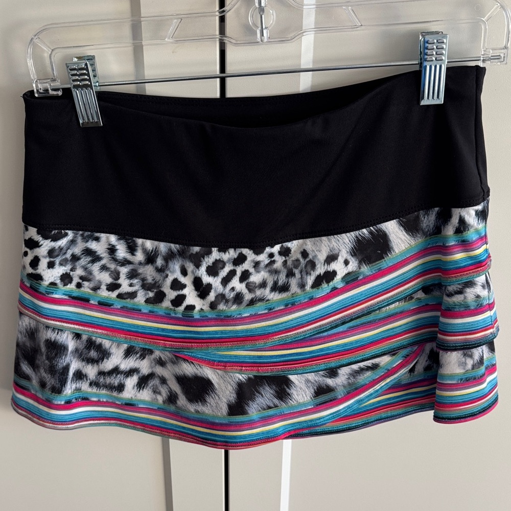 Lucky in Love Black and Multicolor Mini Skirt